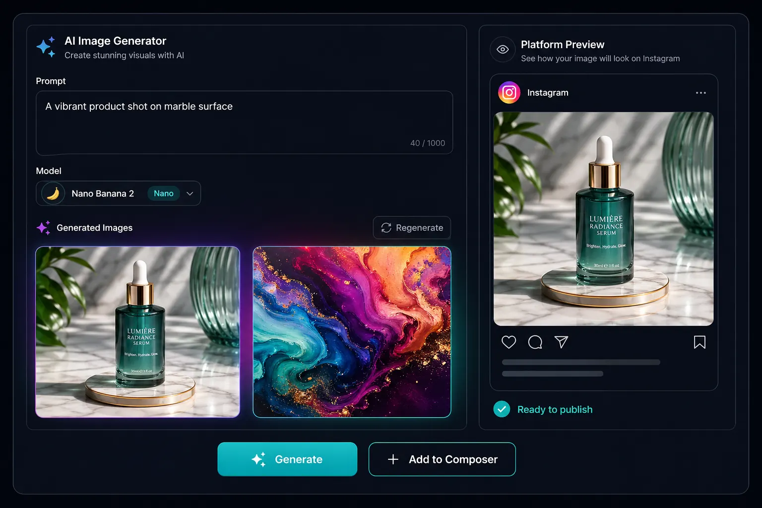 AI Image Generator Interface